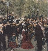 Adolph von Menzel Abreise Konig Wilhelms I oil on canvas